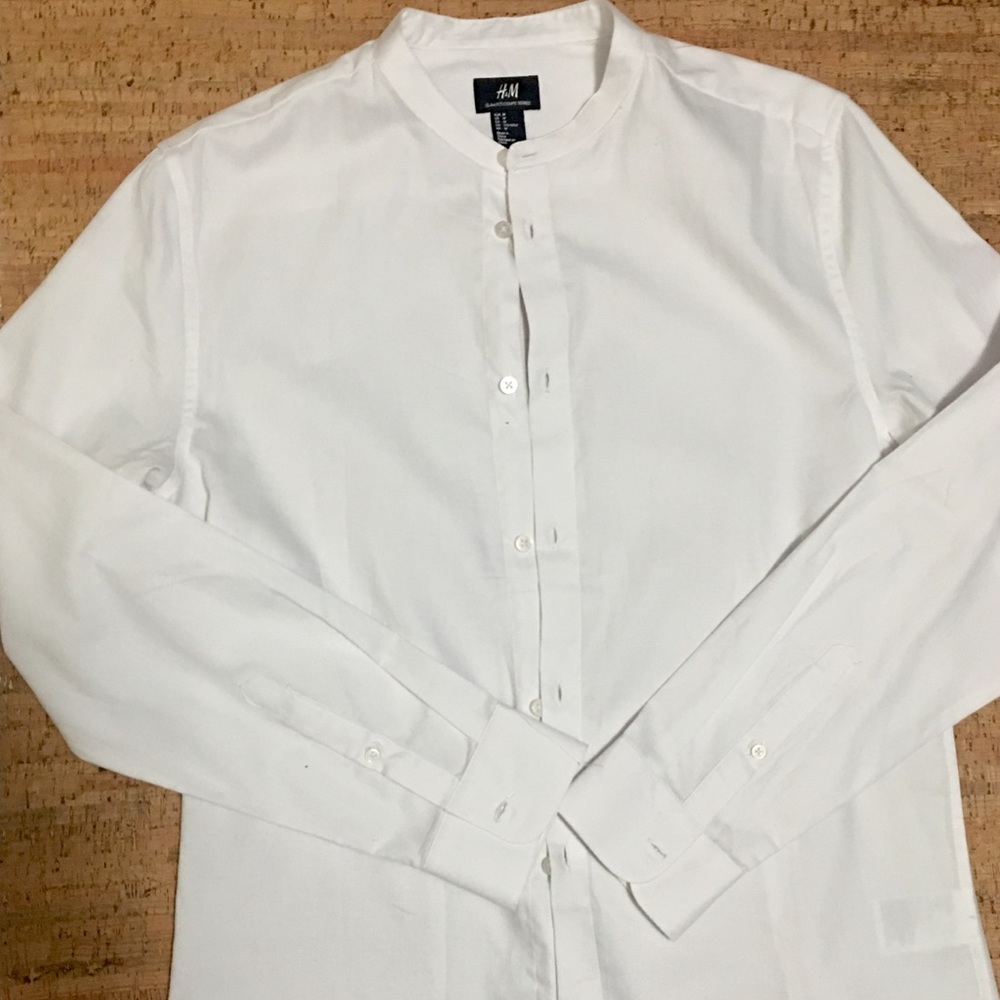 No collar slim fit shirt